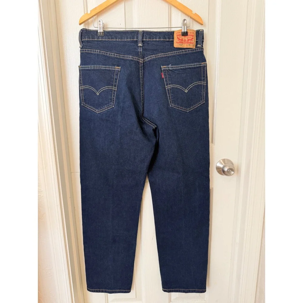 Levis 550 Relaxed Fit Tapered Leg Dark Indigo Jeans Mens 36x32 S40196